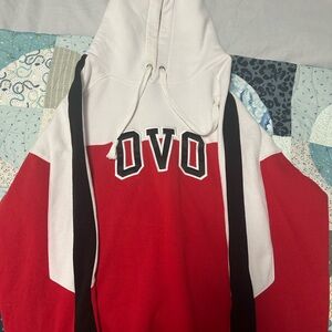 October's Very Own White Fleece-Lined Crewneck Sweater- Colorblock